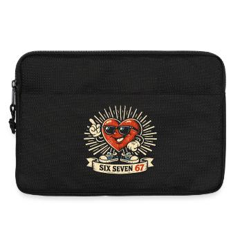 6 7 Sechs Sieben Valentinstag Herz Geschenk Lustig - Laptoptasche 13" - Schwarz - Vorne