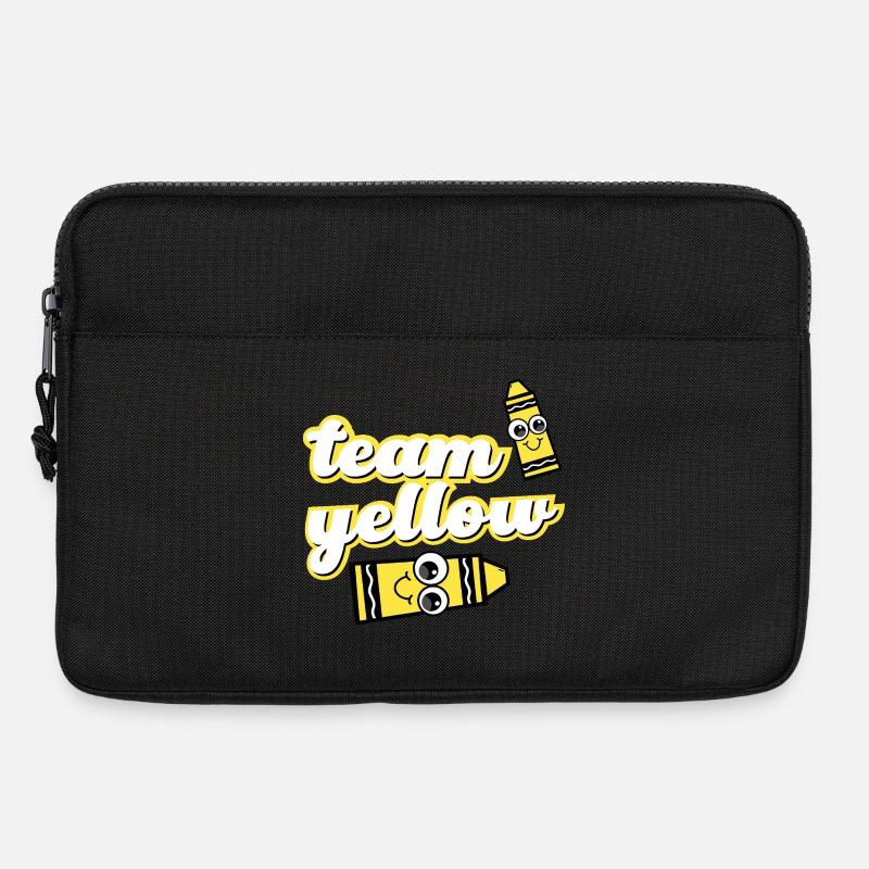 Team Yellow Crayons with Face - Laptop bag 13" - black