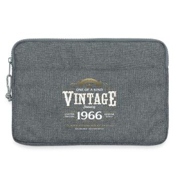 60e anniversaire Millésime janvier 1966 - Sacoche pour ordinateur portable 13 pouces - gris chiné - Devant