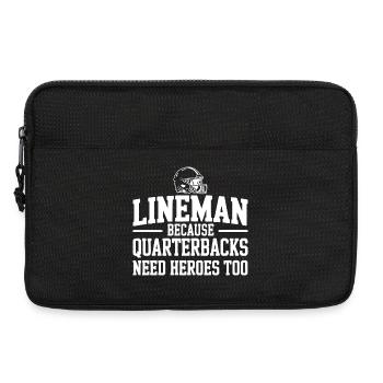 Lineman Because Quarterbacks Need Heroes Too - Laptop bag 13" - black - Front