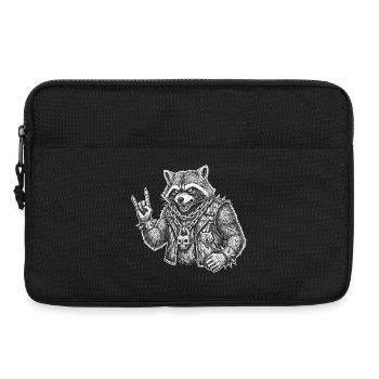 Retro Raccoon Rock Music Gift Funny - Laptop bag 13" - black - Front
