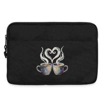 Coffee date Valentinstag bestickter Look (gedruckt) - Laptoptasche 13" - Schwarz - Vorne