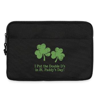 St Patricks Day Humour Double D Shamrocks - Laptop bag 13" - black - Front