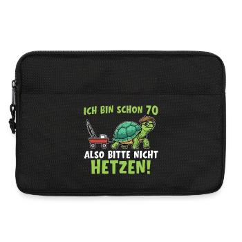 70 Jahre Schildkröte 70. Geburtstag Geschenk - Laptoptasche 13" - Schwarz - Vorne