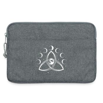 Triquetra & Mondphasen - Spirituelles Symbol - Laptoptasche 13" - Grau meliert - Vorne