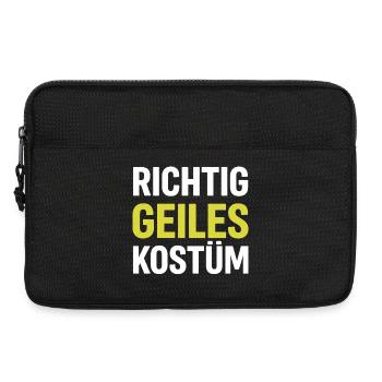 Richtig Geiles Kostüm – Männer Fasching T-Shirt  - Laptoptasche 13" - Schwarz - Vorne