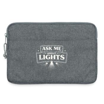 Lichttechniker Ask Me About Lights - Laptop bag 13" - heather grey - Front