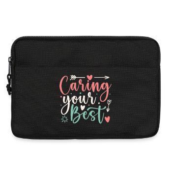 Citation d’assistant social : Prendre soin de votre meilleur travail social - Sacoche pour ordinateur portable 13 pouces - noir - Devant