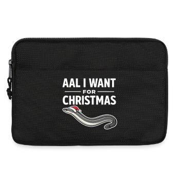 Aal I Want For Christmas – Lustiges Aal Shirt - Laptoptasche 13" - Schwarz - Vorne