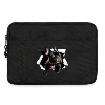 Percée du bouledogue français Drôle - Sacoche pour ordinateur portable 13 pouces - noir - Devant