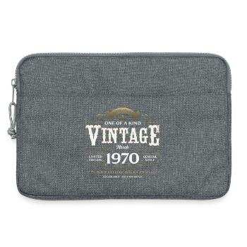 56e anniversaire cadeau Mari Vintage mars 1970 - Sacoche pour ordinateur portable 13 pouces - gris chiné - Devant