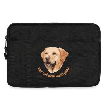 Labrador. Der mit dem Hund geht - Laptoptasche 13" - Schwarz - Vorne