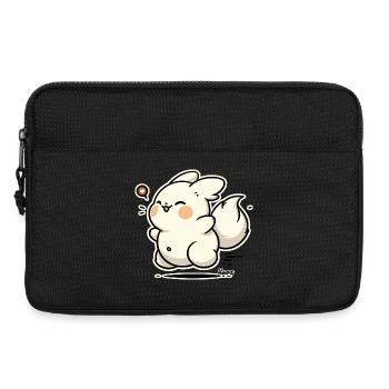 Autocollant Kawaii Happy Bunny - Sacoche pour ordinateur portable 13 pouces - noir - Devant