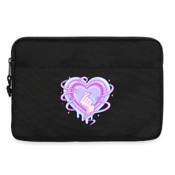 Pastellherz K Pop Fingersymbol Liebe - Laptoptasche 13" - Schwarz - Vorne