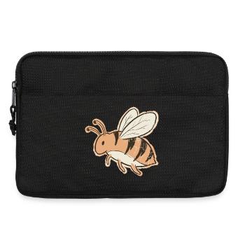 Oranger Cartoon Bienenstreifen Tiger - Laptoptasche 13" - Schwarz - Vorne