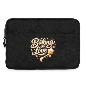 Baking is Love Baking Saying Design - Laptop bag 13" - black - Front