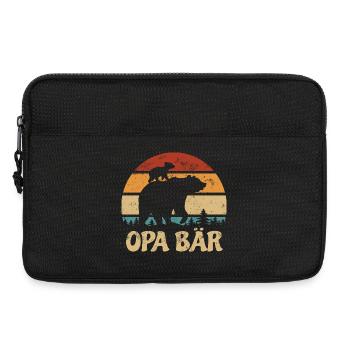 Grand-père Ours - Fête des Mères - Cadeau vintage - Sacoche pour ordinateur portable 13 pouces - noir - Devant