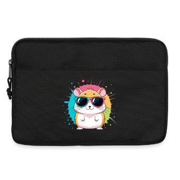 Bunter Sonnenhamster mit auffälligen Brillen - Laptoptasche 13" - Schwarz - Vorne