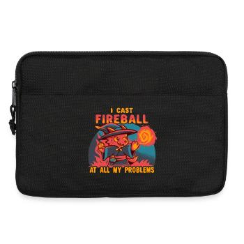 I Cast Fireball at all my problems - Laptop bag 13" - black - Front