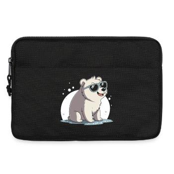 Schicker Eisbär mit Brille - Laptoptasche 13" - Schwarz - Vorne