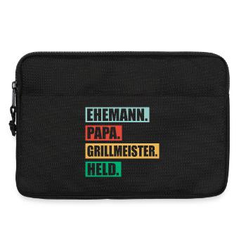 Papa Grillmeister Held Für Vatertag BBQ - Laptoptasche 13" - Schwarz - Vorne