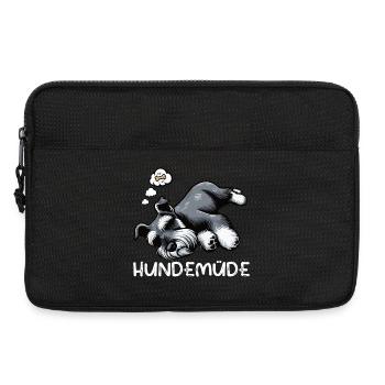Hundemüde Schnauzer Riesenschnauzer Schnauzerhund - Laptoptasche 13" - Schwarz - Vorne