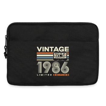 Cadeau vintage d’anniversaire 1986 rétro - Sacoche pour ordinateur portable 13 pouces - noir - Devant