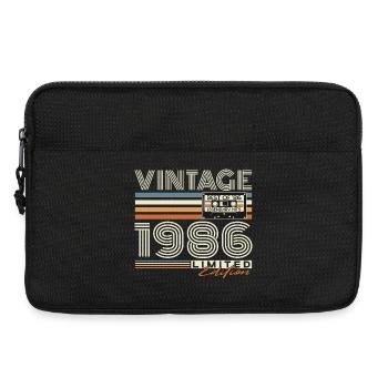 Cadeau vintage d’anniversaire 1986 rétro - Sacoche pour ordinateur portable 13 pouces - noir - Devant