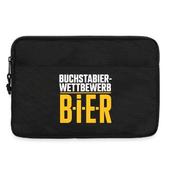 Bier Buchstabierwettbewerb Malle Party JGA Herren - Laptoptasche 13" - Schwarz - Vorne