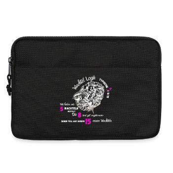 Wachtel mit Neonzahlen mit lustigen Spruch - Laptoptasche 13" - Schwarz - Vorne