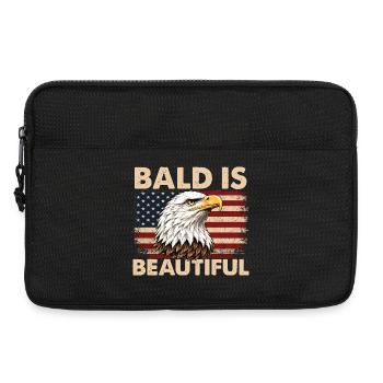 Bald Is Beautiful Eagle Patriotic Humor - Laptop bag 13" - black - Front