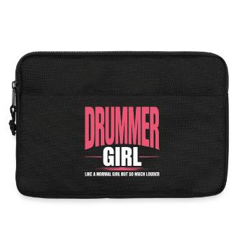 Drummer Girl Drummer Drum Rock Band - Laptop bag 13" - black - Front