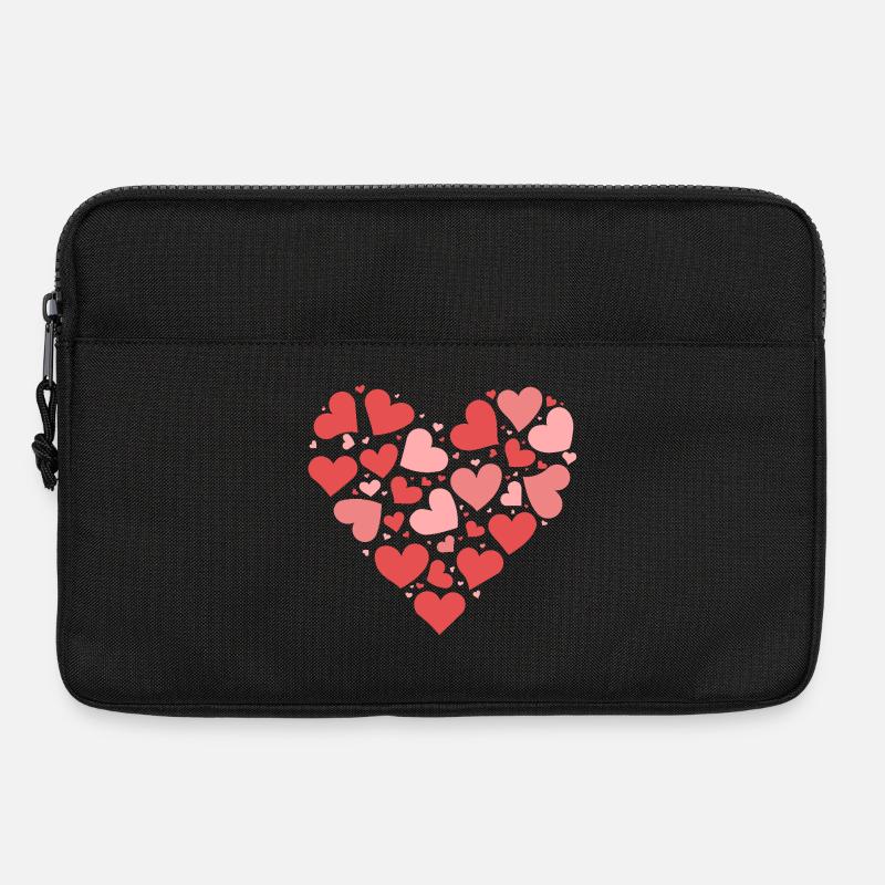 Herz Collage - Rosa Rotes Love Design - Laptoptasche 13" - Schwarz