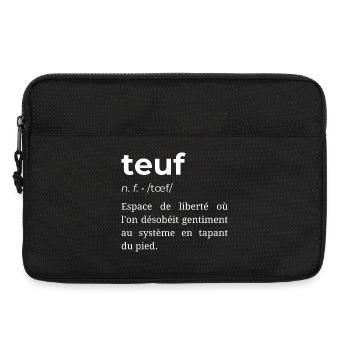 Définition Teuf - Idée amusante teufeur Rave  - Sacoche pour ordinateur portable 13 pouces - noir - Devant