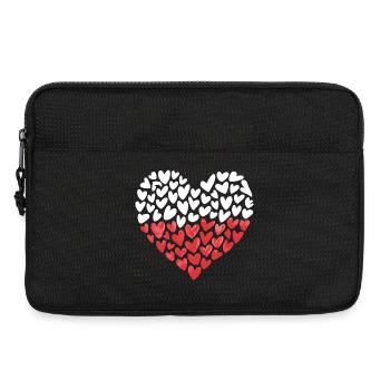 Polnische Flagge Polen Herz Herzen - Laptoptasche 13" - Schwarz - Vorne