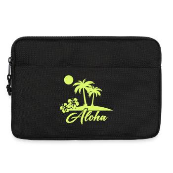 Silhouette de l’île Aloha Palm Trees - Sacoche pour ordinateur portable 13 pouces - noir - Devant