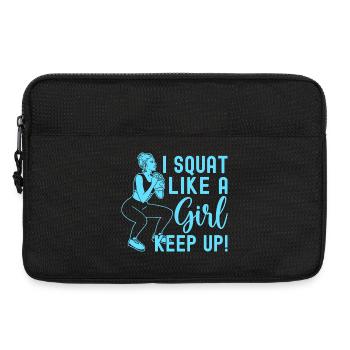 Les fanatiques du fitness s’accroupissent comme une fille suivent - Sacoche pour ordinateur portable 13 pouces - noir - Devant