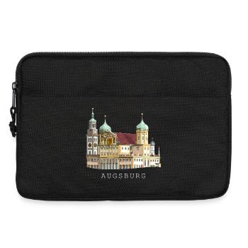Augsburg Stadtansicht, Handzeichnung Rathaus - Laptoptasche 13" - Schwarz - Vorne