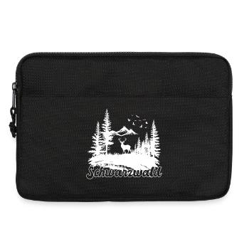 Schwarzwald Hirsch Natur Wander Motiv - Laptoptasche 13" - Schwarz - Vorne