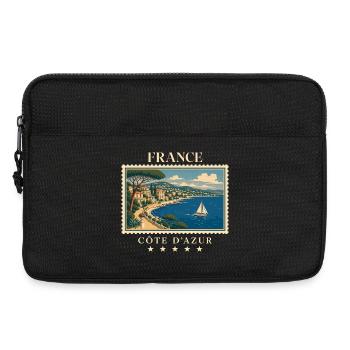 Frankreich Côte d’Azur Vintage Reisemarke - Laptoptasche 13" - Schwarz - Vorne