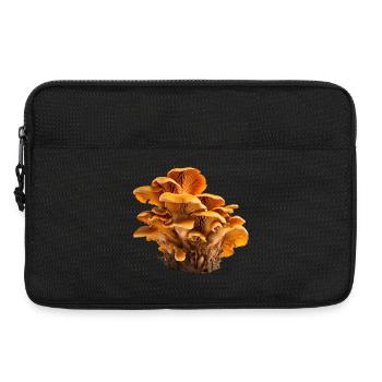 Pfifferlinge Orangene Pilzkolonie Florales Muster - Laptoptasche 13" - Schwarz - Vorne