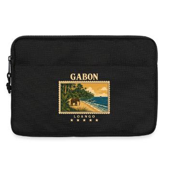 Gabun Loango Vintage Reisemarke - Laptoptasche 13" - Schwarz - Vorne