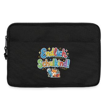 Endlich Schulkind 2026 - Fuchs bunte Einschulung - Laptoptasche 13" - Schwarz - Vorne