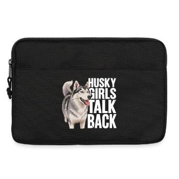 Husky-Mädchen antworten lustiger Husky-Hund - Laptoptasche 13" - Schwarz - Vorne