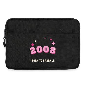 2008 Born to Sparkle Jahrgang 18. Geburtstag - Laptoptasche 13" - Schwarz - Vorne