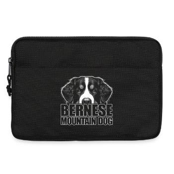 Berner Sennenhund Porträt mit Schriftzug - Laptoptasche 13" - Schwarz - Vorne