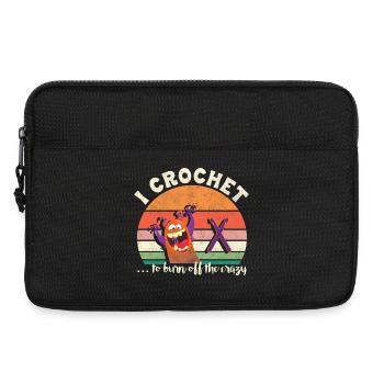 I crochet to burn off the crazy - Laptoptasche 13" - Schwarz - Vorne