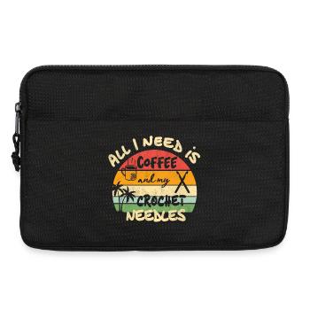 All I need is coffee and my crochet needles - Laptoptasche 13" - Schwarz - Vorne