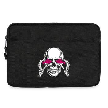Crâne avec poisson rose - Sacoche pour ordinateur portable 13 pouces - noir - Devant