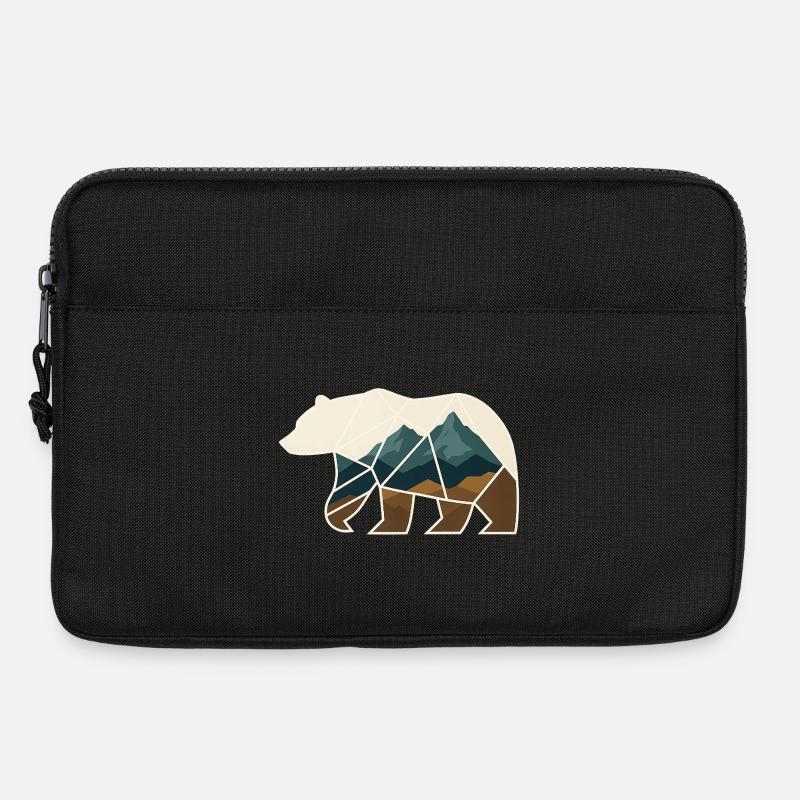 Bär Design geometrisch - Laptoptasche 13" - Schwarz